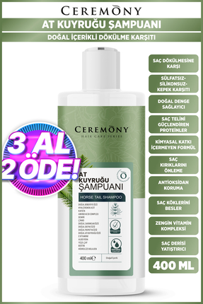 At Kuyruğu,Biberiye ve Hyalüronik İçeren 15 Bileşenli Şampuan 400ml Image 0