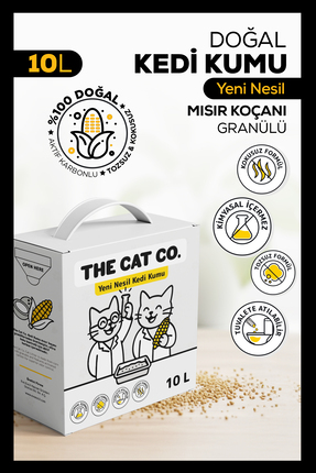 %100 Doğal Aktif Karbonlu Topaklanan Kedi Kumu Tozsuz & Kokusuz, Yüksek Emicilik 10 Litre Image 1