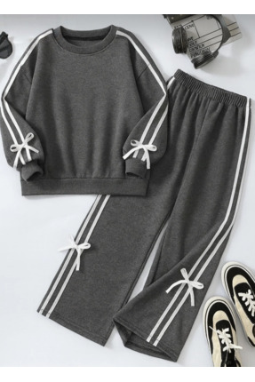 KIZ ÇOCUK FİYONK DETAYLI EŞOFMAN TAKIMI Image 0