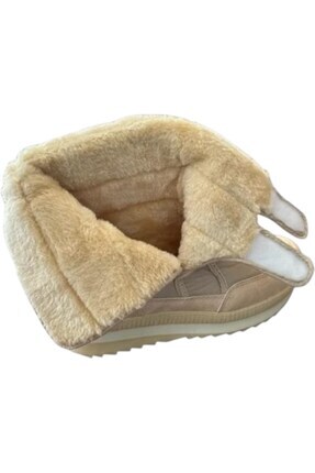 Rahat Kaymaz Taban Kürklü Kadın Bot Bej Image 1