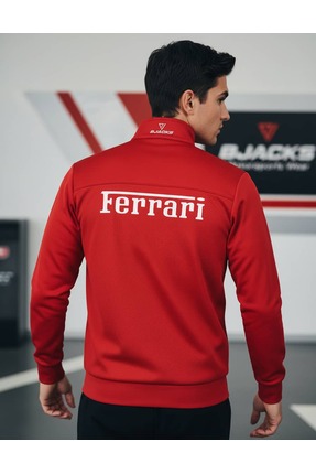 Ferrari Motorsport Kırmızı Lycra Pamuk Polar Ceket – Yarış Ruhunu Günlük Stile Taşı Image 3