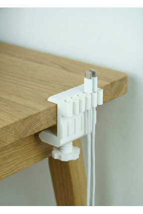 Modern Ayarlanabilir Masa Kenarı Kablo Düzenleyici (Beyaz) -Masanızdaki Kablo Kaosuna Şık Bir Çözüm Image 1