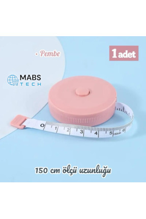 1. Kalite 150 Cm Otomatik Saran Plastik Mezura - 1 Adet Pudra Pembe Image 0