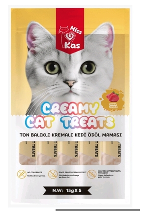 25x15gr adet ton balıkli kremalı sıvı kedi ödül maması Image 0