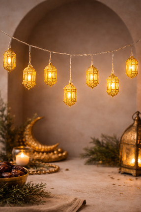 Ramazan Temalı 2MT Pille Çalışan Gün Işığı Fener LED Image 0