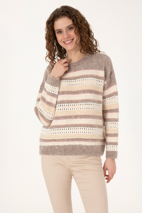 Kadın Krem Kazak 50310205-VR256 Image 0