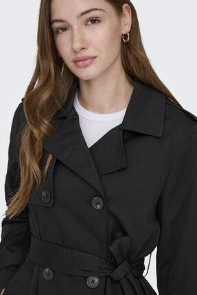ONLDISA LIFE Kadın Trençkot Düğmeli Uzun Kaban Image 6