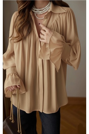 Büzgü Ve Kol Detaylı Gömlek Image 1