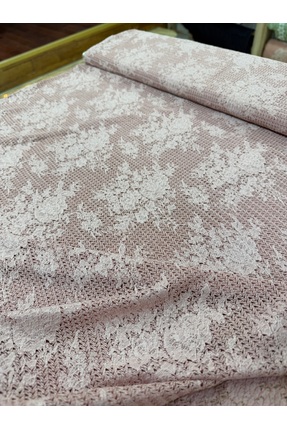Likralı Pudra Dantel Kumaş | Esnek, Yumuşak Dokulu ve Zarif Desen Image 0