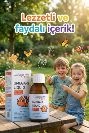 Omega-3 Kids Liquid & Multivitamin 150ml Çocuklar Için Portakal Aromalı Sıvı Balık Yağı Image 7
