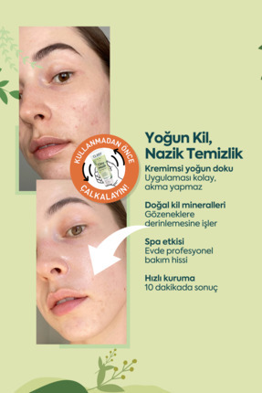 Kil Maskesi, Gözenek Sıkılaştırıcı, Leke Karşıtı, Nemlendirici Image 4