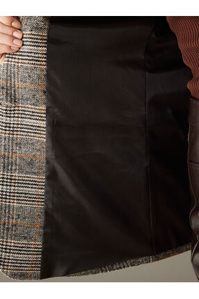 Ekose Kadın Kaşe Blazer Ceket Image 4