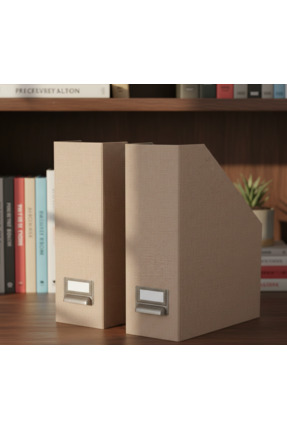 Tjog 2 Li Dosyalık Kulplu- Koyu Bej Dosyalama Düzenleyici Sert Karton Image 0