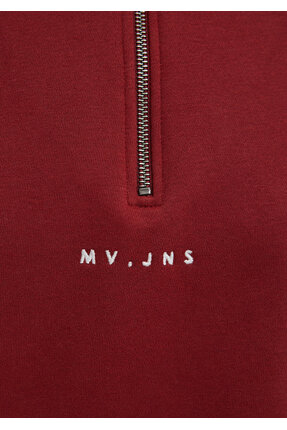 MVJNS Nakışlı Yarı Fermuarlı Kırmızı Sweatshirt 1S10533-70411 Image 7