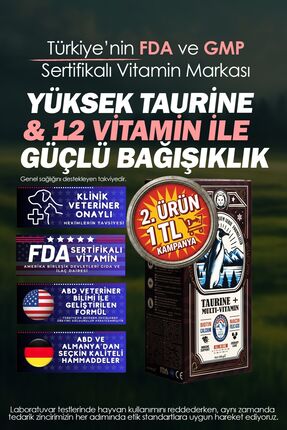 Taurine Doğal Kedi Vitamini Premium 12 Supreme Multi Vitamin Taurin Ile Güçlü Bağışıklık Sistemi Image 0