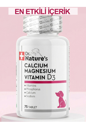 Calcium Magnesium D3 | Köpekler İçin Kemik & Diş Sağlığı Desteği (75 Tablet) Image 0