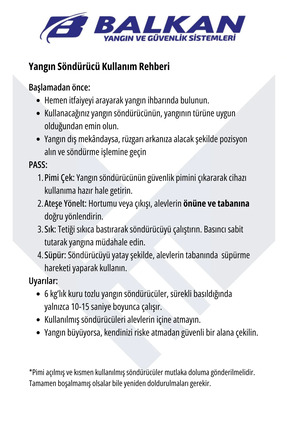 6 KG TOZLU RUHSATA UYGUN YANGIN TÜPÜ Image 3