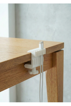 Modern Ayarlanabilir Masa Kenarı Kablo Düzenleyici (Beyaz) -Masanızdaki Kablo Kaosuna Şık Bir Çözüm Image 3