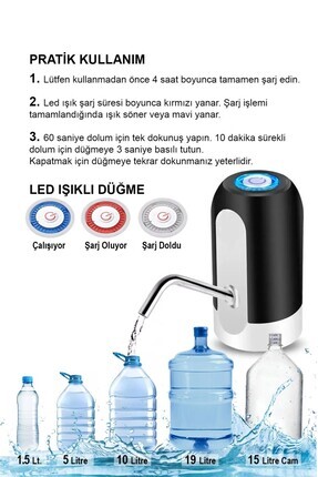 Usb Sarjlı Otomatik Damacana Su Pompası 9041 Image 2