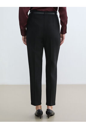 Beli Kemerli Kadın Cigarette Kumaş Pantolon Image 2