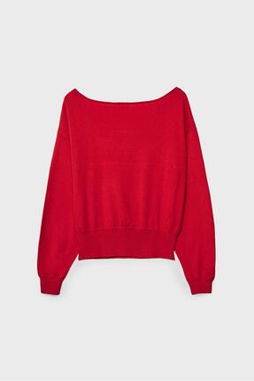 Geniş yaka triko kazak Image 7