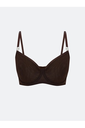 LCW DREAM Kahverengi Balenli Dolgusuz Fantezi Tişört Sütyen Image 1