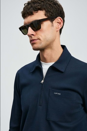 112040043 Lucas Smart Polo Tişört Erkek Sweatshirt LACİVERT Image 4