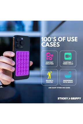 Silikon Vantuzlu Telefon Tutacağı 24 Vantuzlu 1 Adet Açık Pembe ve Beyaz Renk Image 2