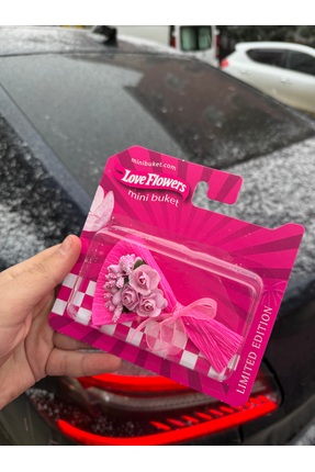 Mini Buket Love Flowers Pembe, Yenilenen Tasarım, Sevgiliye Hediye, Aynasız Image 1