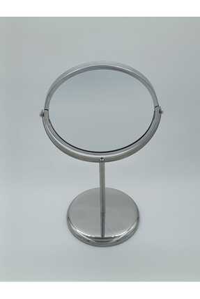 Büyüteçli Ayna Makyaj Aynası Paslanmaz Çelik Ayna 17 Cm Çap Çift Taraflı Bir Tarafı 3 Kez Büyütür Image 1