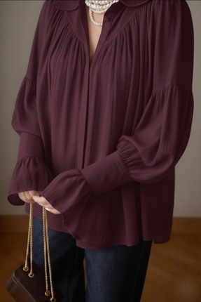 Büzgü Ve Kol Detaylı Gömlek Image 2