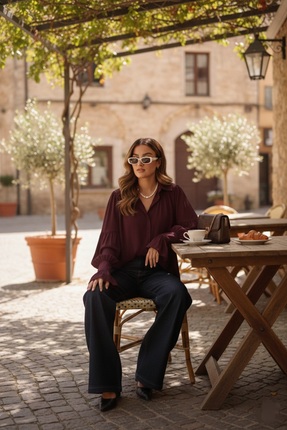 Büzgü Ve Kol Detaylı Gömlek Image 3