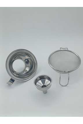 süzgeç-huni seti, paslanmaz çelik, 3 parça Image 0