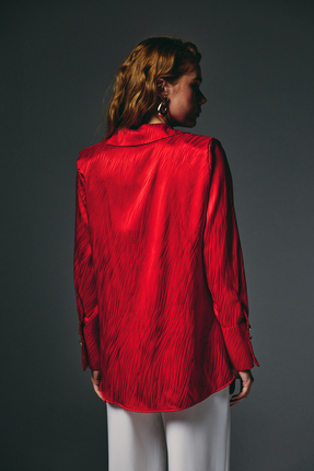 Zebra Desenli Gömlek - Kırmızı Image 5