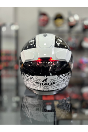 Skwal i3 Hellcat Parlak Siyah Beyaz Şeffaf ( x1 Silver Vizör) Image 1