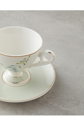 Valentina New Bone China 4 Parça 2 Kişilik Kahve Fincan Takımı 80 ml Açık Yeşil Image 3