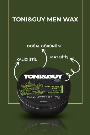 Toni & Guy Şekillendirici Krem Wax Doğal Mat Etki 75ML Image 2