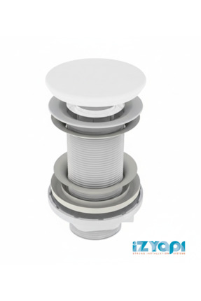 İz Yapı Taşmasız Aç Kapa Körüklü Lavabo Sifonu Seramik MAT Beyaz Image 0