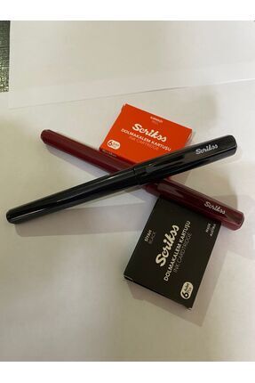 PRİMEO DOLMA KALEM SETİ BORDO+SİYAH - 6 ŞAR ADET SİYAH VE KIRMIZI KARTUŞ Image 1