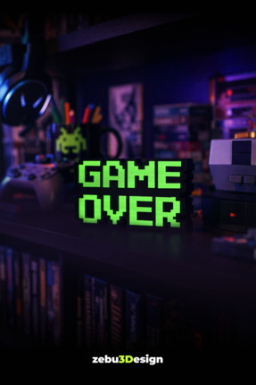 Retro Game Over Kabartmalı Dekoratif Obje - Yeşil | Masaüstü ve Duvar Süsü | Hediye Image 2