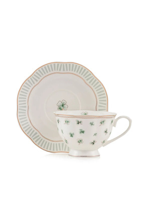 LCW HOME Yeşil Yonca Baskılı 2 Kişilik Porselen Çay Fincan Takımı 220 Ml Image 4