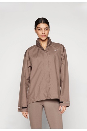 Fast Repel Running Full-Zip Hooded Kahverengi Kadın Yağmurluk Image 6