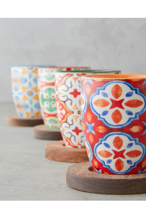 Sorrel Stoneware 8 Parça 4 Kişilik Fincan 70 ml Renkli Image 2