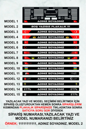 Otomobil Araç Plakalık (2 Adet ) Kişiye Özel Yazılı Image 2
