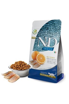 Ocean Ringa Balık&Portakal Tahılsız Kısırlaştırılmış Kedi Maması 5 Kg Image 1