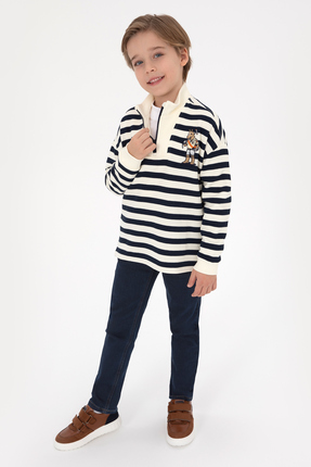 Erkek Çocuk Lacivert Yarm Fermuarlı Süprem Sweatshirt 50316707-VR033 Image 1