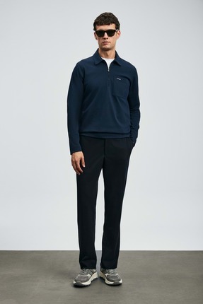 112040043 Lucas Smart Polo Tişört Erkek Sweatshirt LACİVERT Image 2