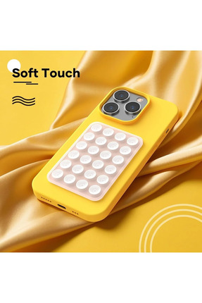 Silikon Vantuzlu Telefon Tutacağı 24 Vantuzlu 1 Adet Açık Pembe ve Beyaz Renk Image 1