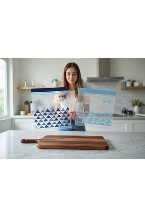 Istad Kilitlenebilir Buzdolabı Poşeti, Mavi-açık Mavi, 1 Lt Ve 0,4 Lt, 60 Adet Image 1