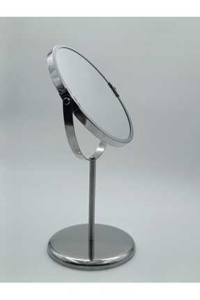 Büyüteçli Ayna Makyaj Aynası Paslanmaz Çelik Ayna 17 Cm Çap Çift Taraflı Bir Tarafı 3 Kez Büyütür Image 0